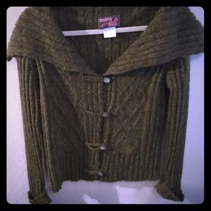 April Cornell Olive Sweater